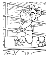 A coloring page of oliver and company